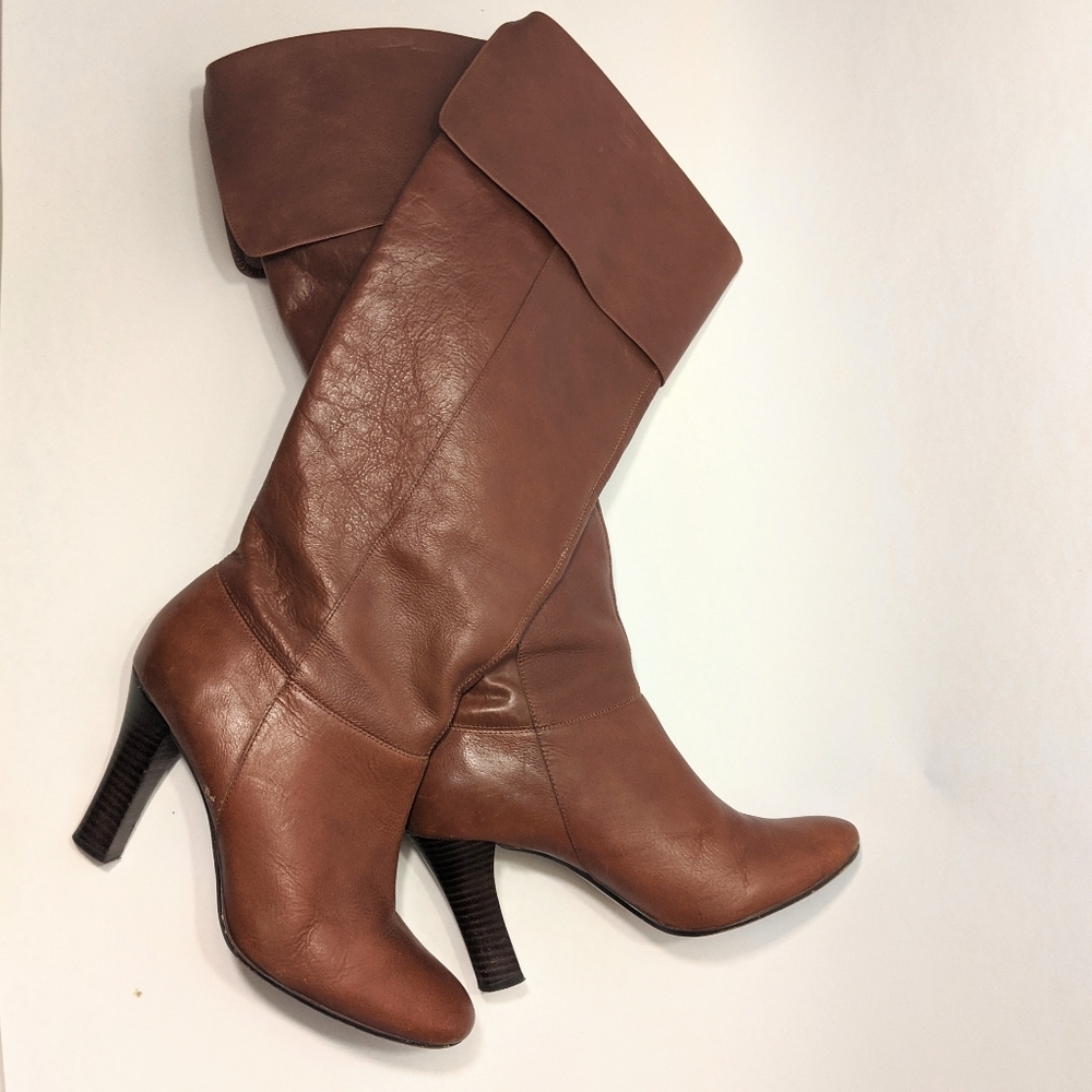 Steve Madden brown leather Heidie "OTK" boots